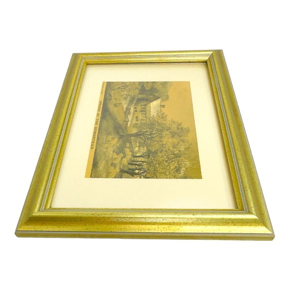 Currier and Ives England Spring at the Homestead 1974 Vintage Lithograph Print - Picture 6 of 6